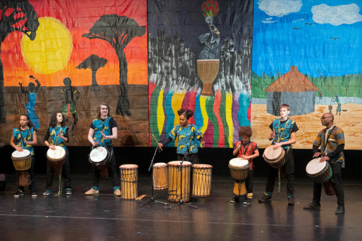 Drum Power performing at the Madison Youth Arts center