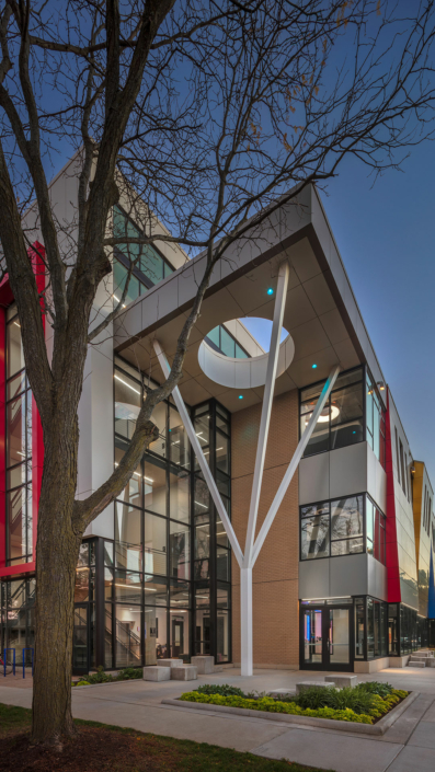 An exterior photo of the Madison Youth Arts center