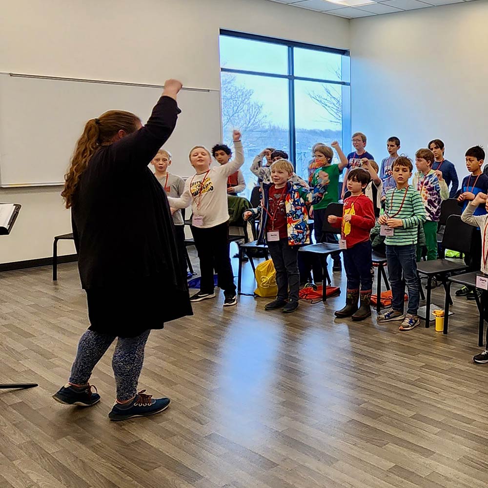 Madison Youth Choir practicing at MYArts center