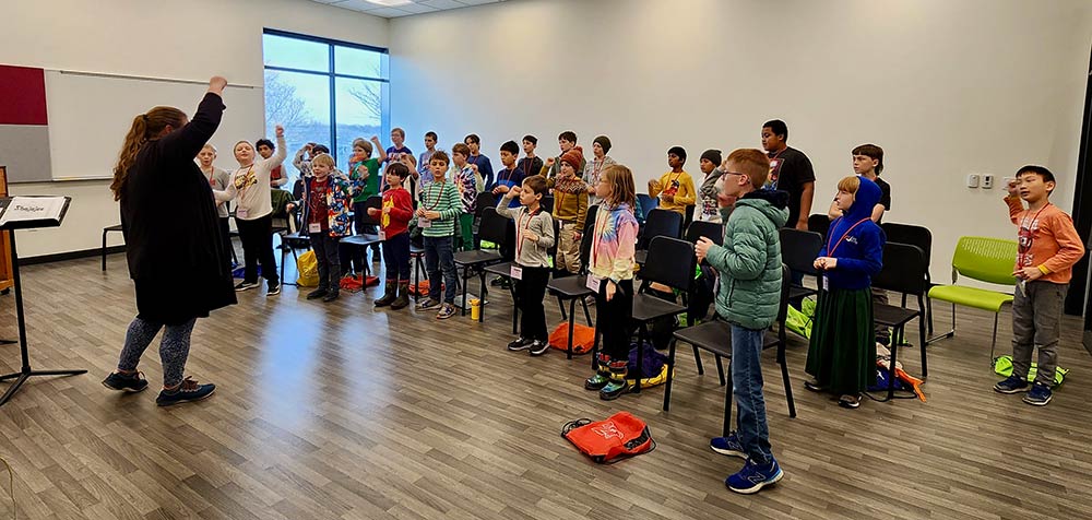 Madison Youth Choir practicing at MYArts center