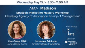 Images of 2 keynote speakers for the AMA workshop event on May 15, with date and time details listed.